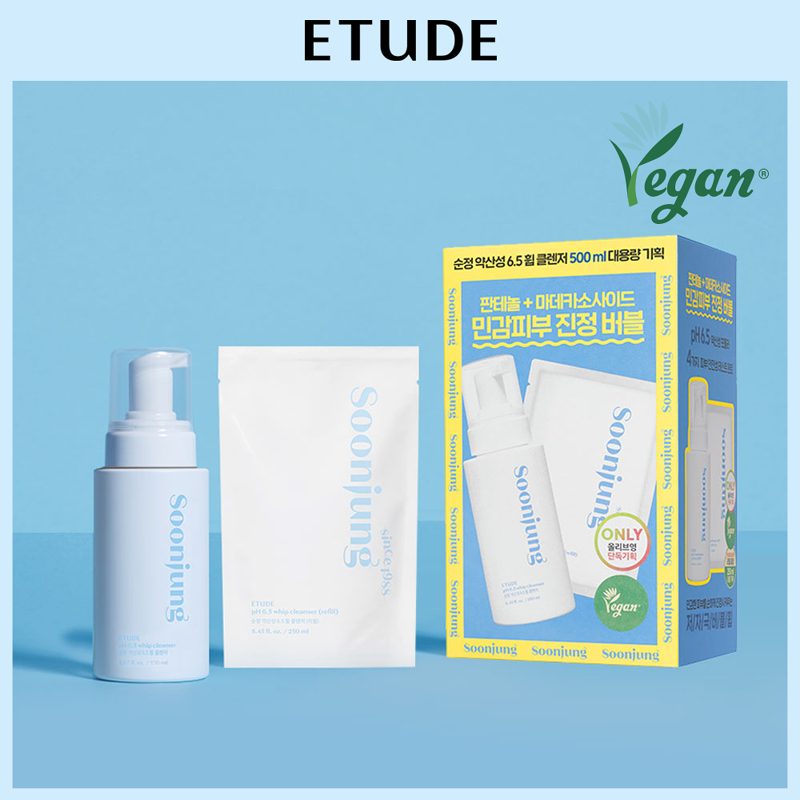 [OY exclusive] ETUDE Soonjung pH 6.5 Whip Cleanser 250mL Large Size Special Set (250mL + Refill 250mL)