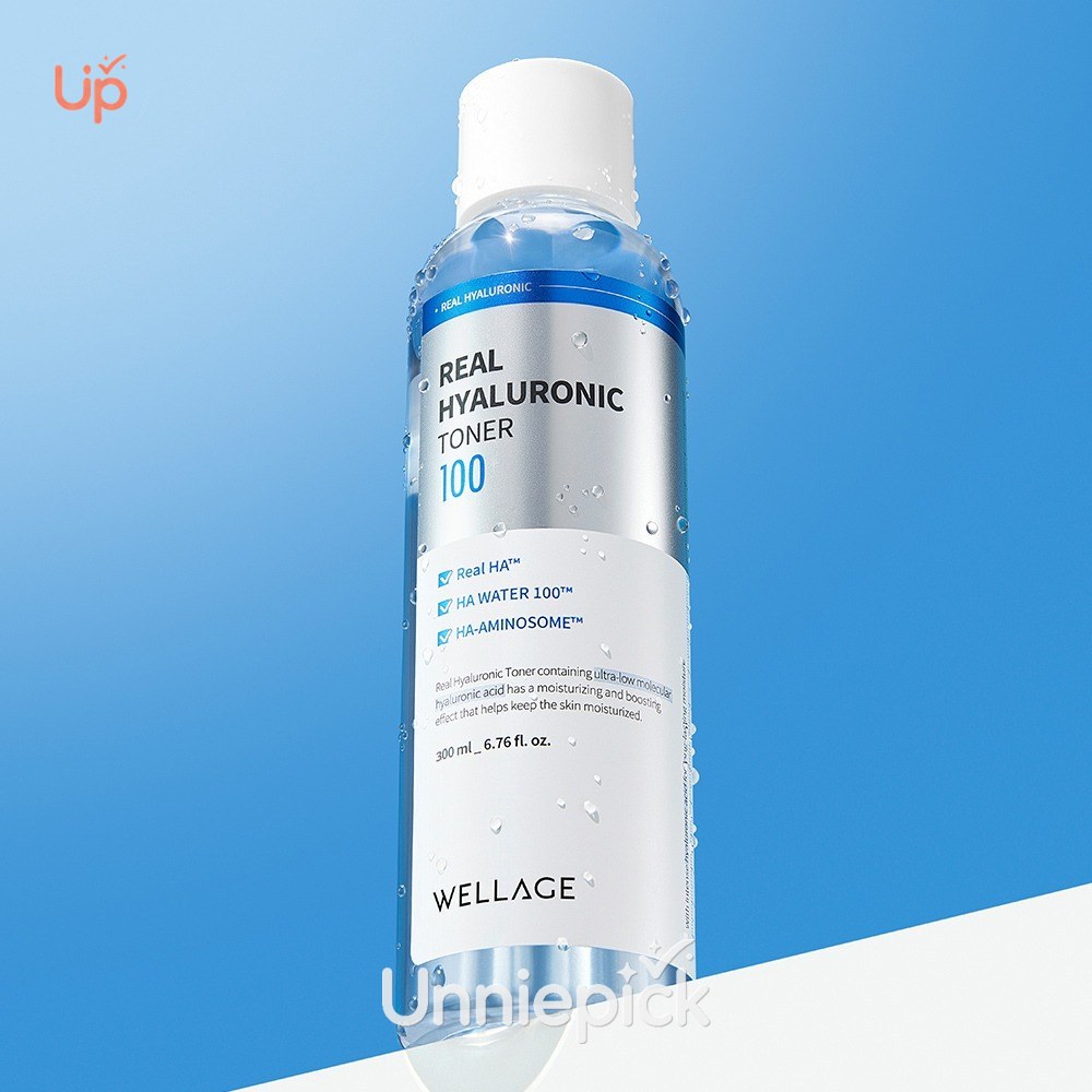 WELLAGE Real Hyaluronic 100 Toner 300mL Special Set (+Cotton Pad 60P)