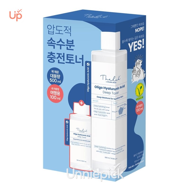 THE LAB by blanc doux Oligo Hyaluronic Acid Deep Toner 500ml Set (+100ml)
