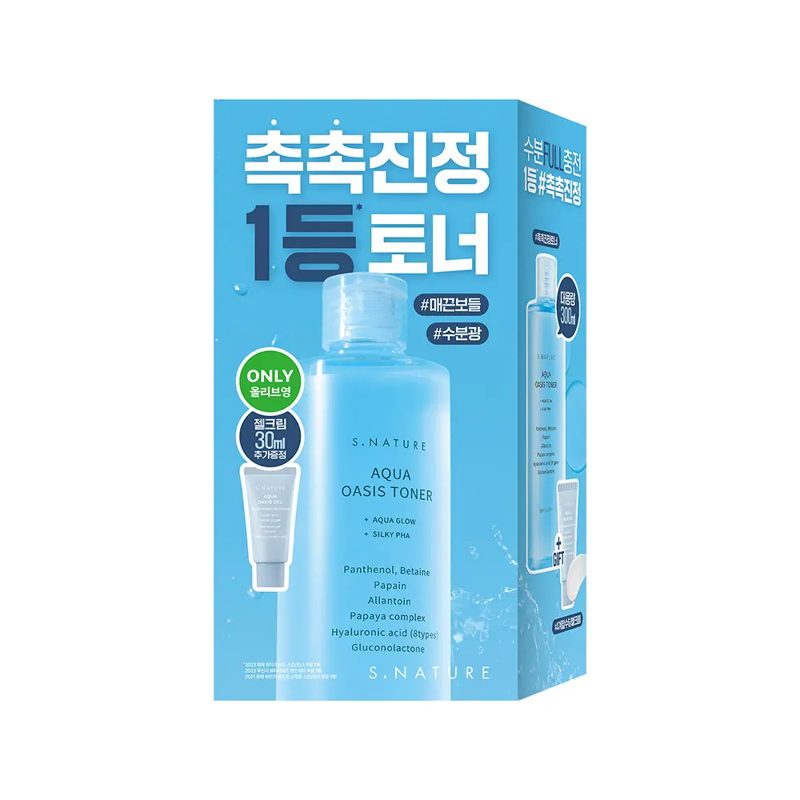 S.NATURE Aqua Oasis Toner 300mL Special Set (Free Gift: gel Cream 30mL)