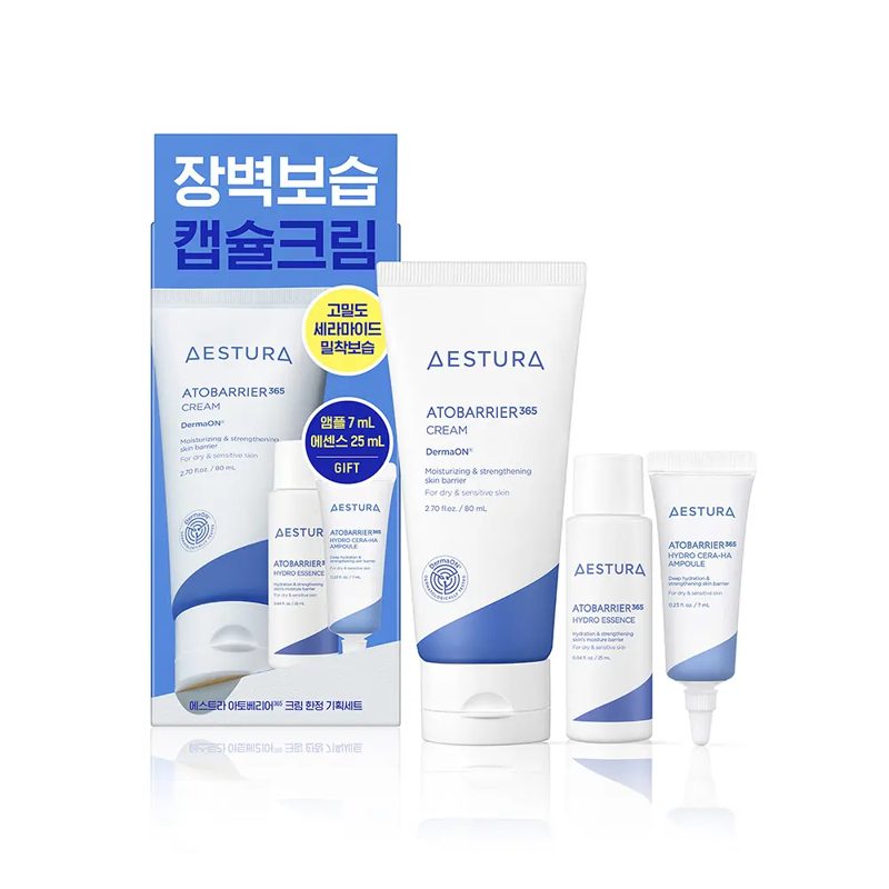 AESTURA Atobarrier365 Cream 80mL Special Set (+Hydro Essence 25ml+Cera-Hyal  Ampoule 7ml)