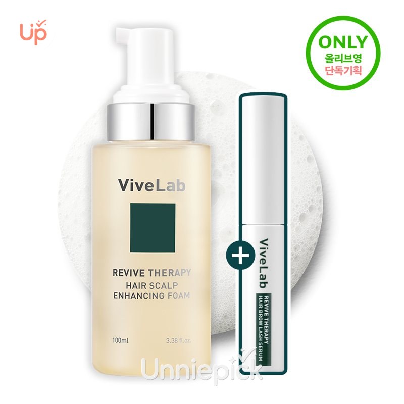 vivelab Revive Therapy Hair Scalp Enhancing Foam 100ml Set (+Lash Serum 4ml)