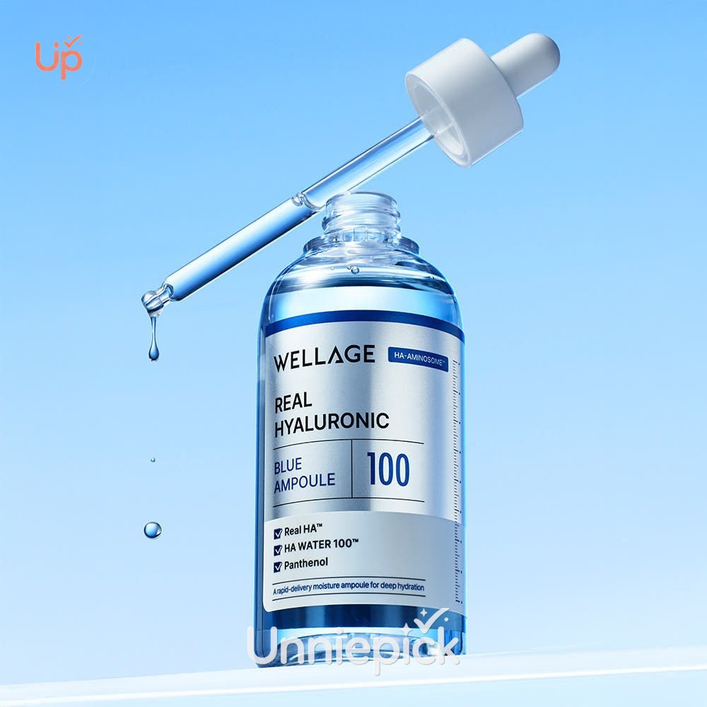 WELLAGE Real Hyaluronic Blue 100 Ampoule 100ml Set (+One Day Kit 4ml)