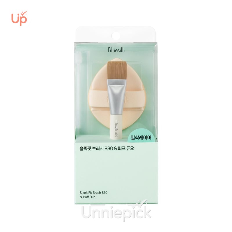 Fillimilli Sleek Fit Brush 830 & Puff Duo (+Pouch)