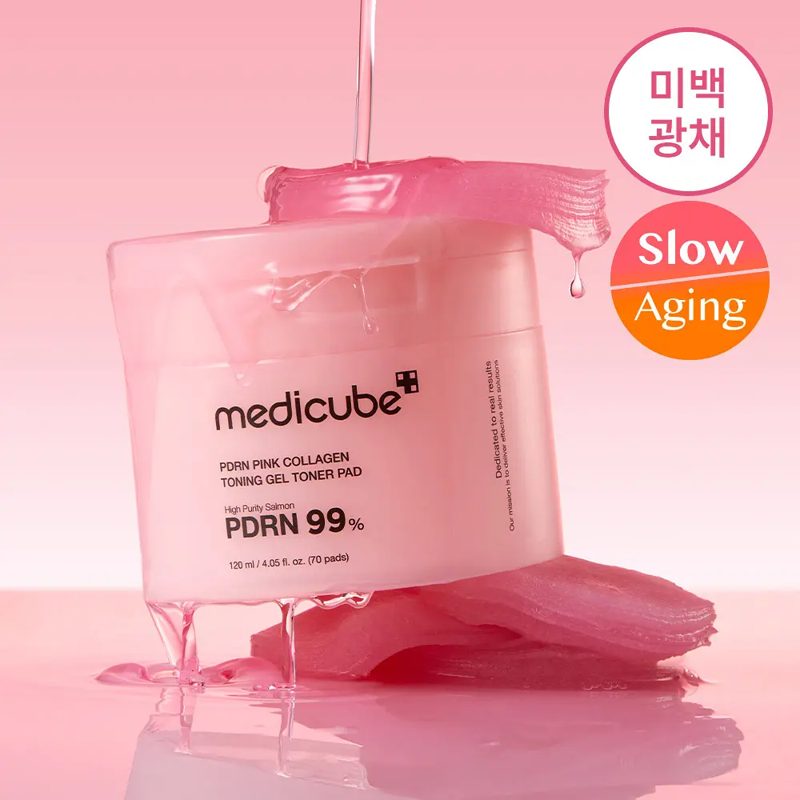 medicube PDRN Pink Collagen Toning Gel Toner Pad 70P Set (+10P)